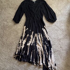 Young Fabulous & Broke Asymmetrical Black and Cream Dress